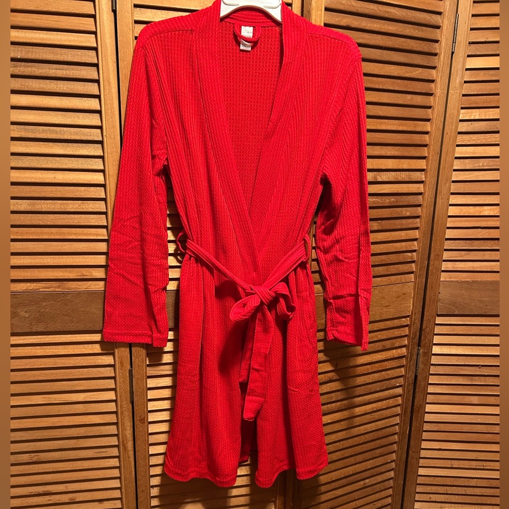 Just Be Red Waffle Knit Robe